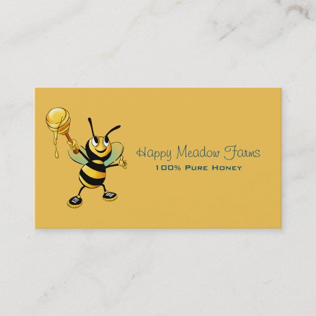 Happy Bumble Bee mit einem Scoop of Honey Visitenkarte (Vorderseite)