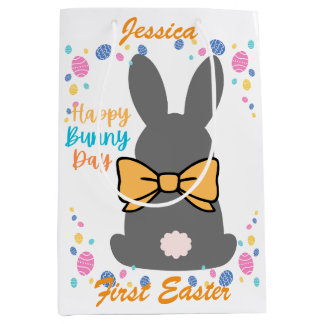 Happy bunny day personalized first easter mittlere geschenktüte
