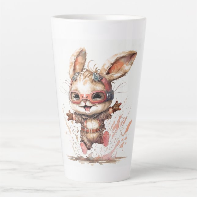 Happy Bunny Latte Tasse (Vorderseite)
