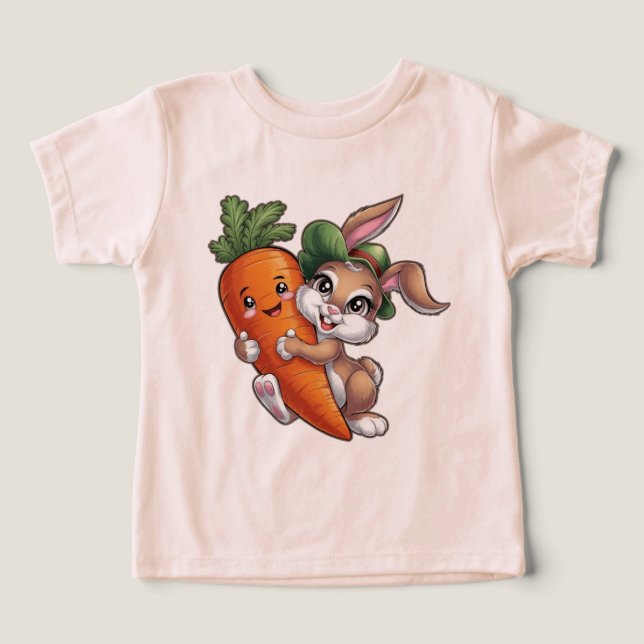 Happy Bunny mit einer riesigen Karotte (Design Vorderseite)