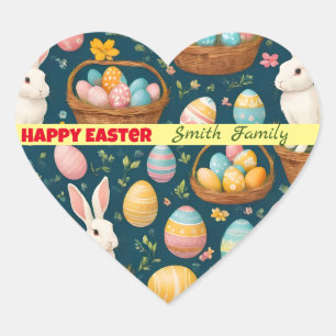 Happy Bunny Oaster Moderne Sammlung Herz-Aufkleber