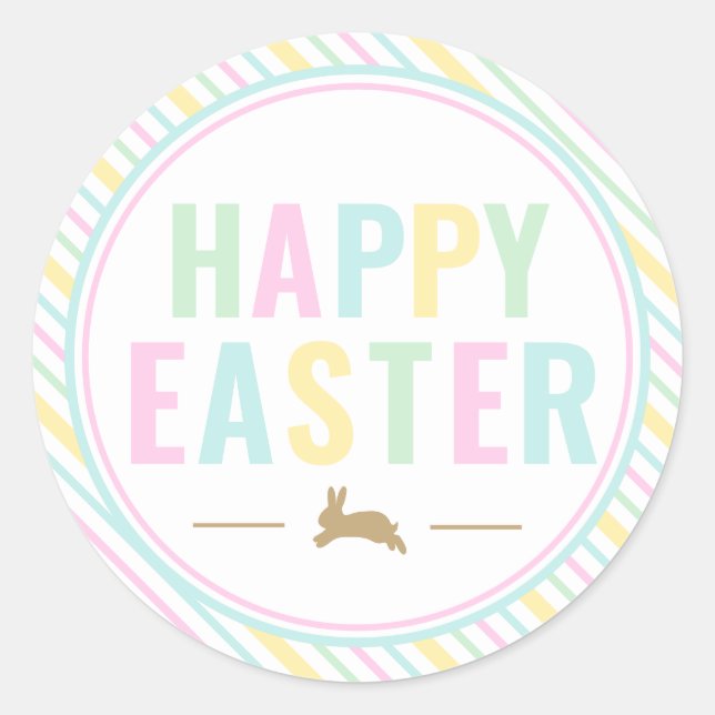 Happy Bunny Pastel Sticker de Pâques (Devant)