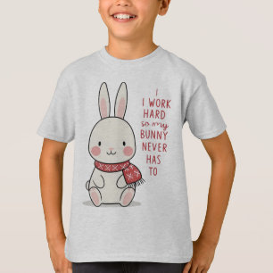 Happy Bunny T - Shirt - Niedlicher Minimalistische