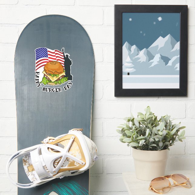 Happy Burger Day Aufkleber (Snowboard)