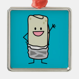 Happy Burrito Wave Hallo Silbernes Ornament