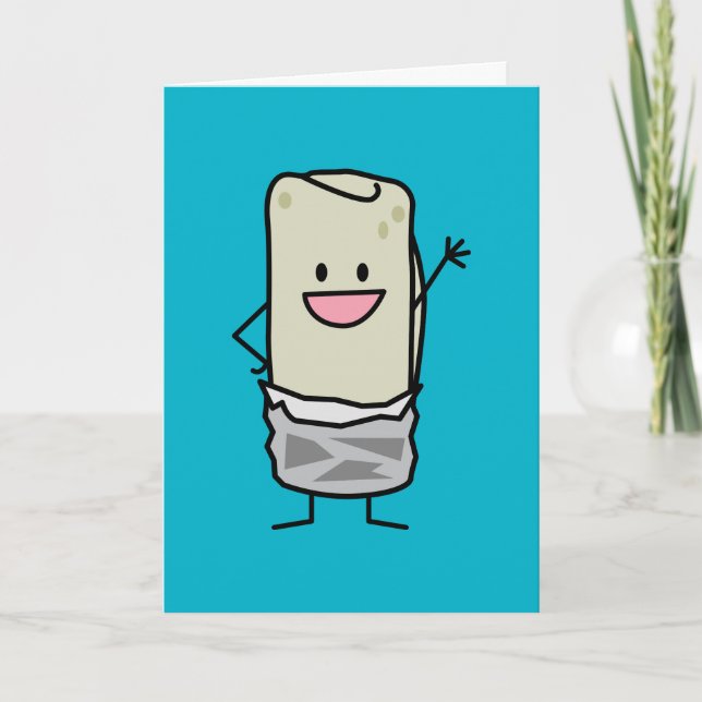 Happy Burrito Waving Hello Karte (Vorderseite)