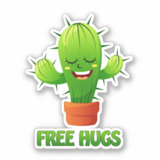Happy Cactus bietet gratis Schläger Aufkleber