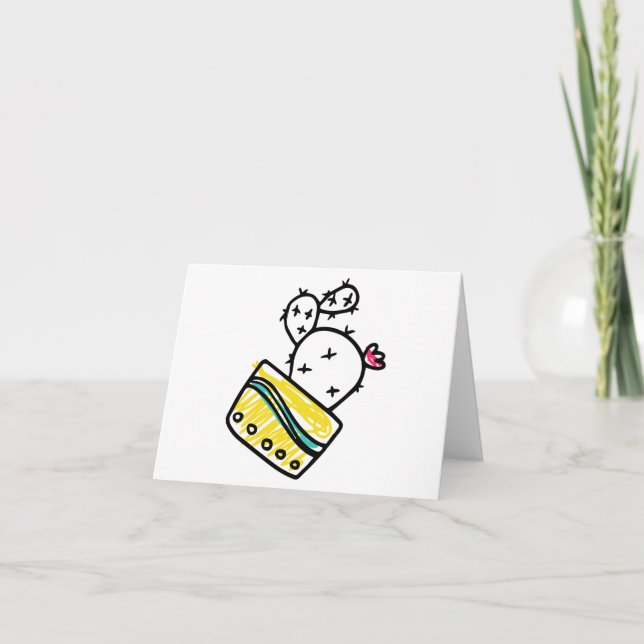 Happy Cactus, Cacti Dancing BLANK Karte (Vorderseite)