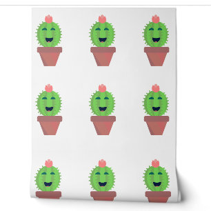 Happy Cactus Fun Succulent Character Tapete
