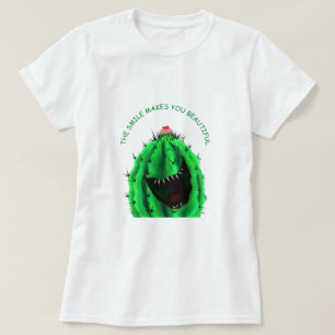Happy Cactus Funny T-Shirt - Texte personnalisé