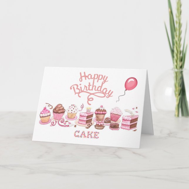 Happy Cake Day Geburtstagskarte Karte (Vorderseite)