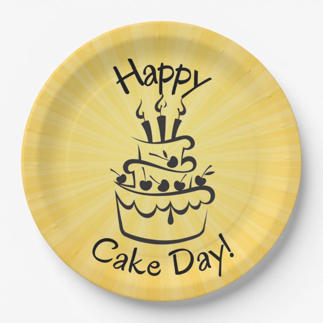Happy Cake Day Paper Plate Pappteller (Vorderseite)