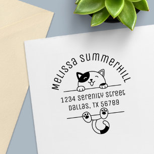 Happy Calico Cat Arch Adresse 2 Permastempel