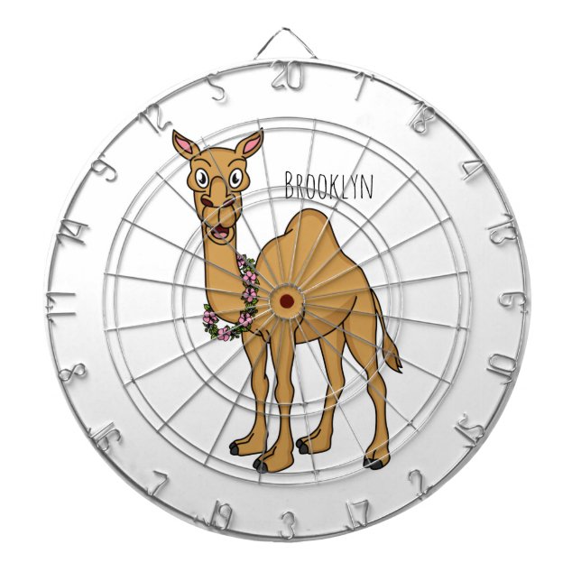 Happy camel cartoon illustration  dartscheibe (vorne)