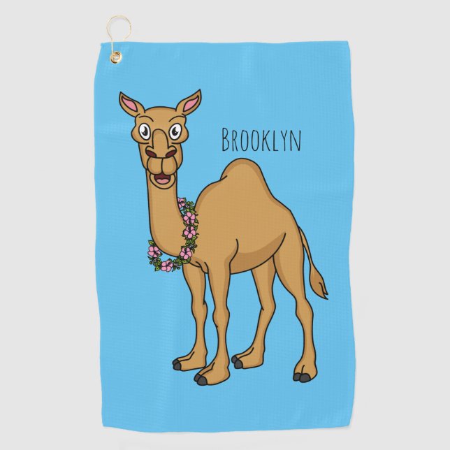 Happy Camel Cartoon Illustration Golfhandtuch (Vorderseite)