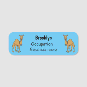Happy Camel Cartoon Illustration Namensschild