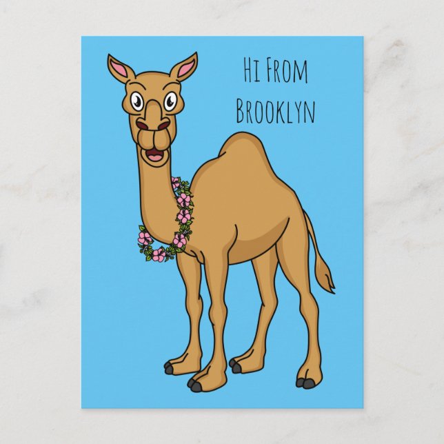 Happy Camel Cartoon Illustration Postkarte (Vorderseite)