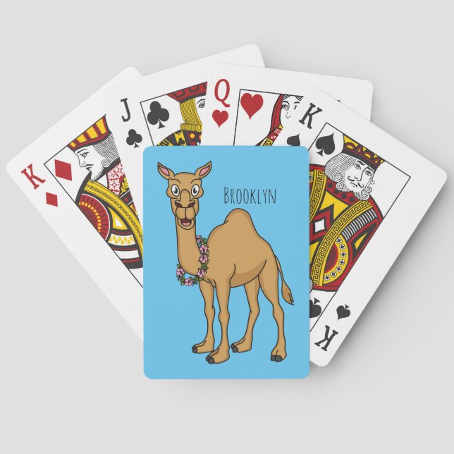 Happy Camel Cartoon Illustration Spielkarten (Rückseite)