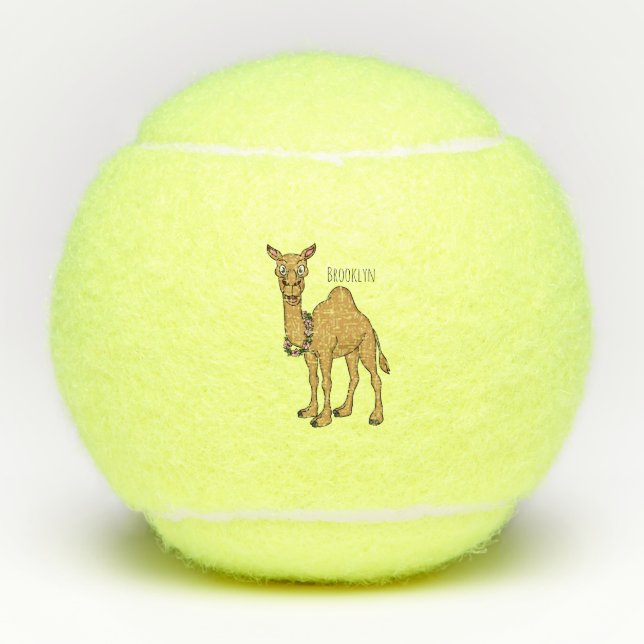 Happy Camel Cartoon Illustration Tennisbälle (Vorderseite)