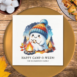 Happy Camp-o-ween Ghost Camping Custom Halloween Serviette
