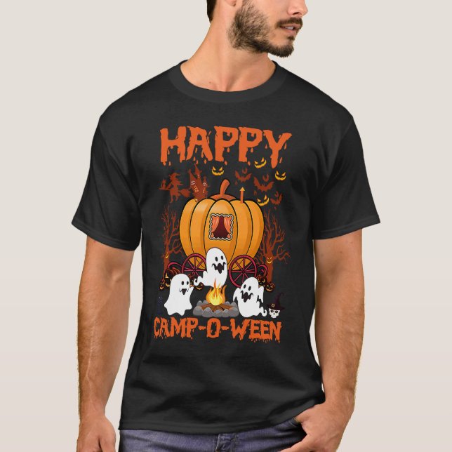 Happy Camp O Ween Halloween Camping Camper T-Shirt (Vorderseite)
