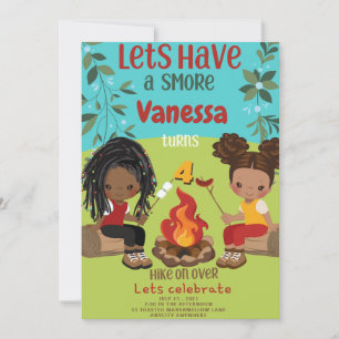 Happy Camper 1 Geburtstag Einladungskarte