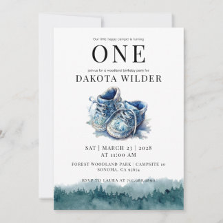 Happy Camper 1. Geburtstag Party Einladung