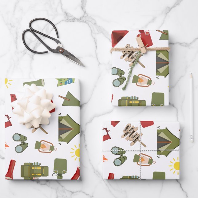 Happy Camper Adventure Birthday Geschenkpapier Set (Vorderseite)