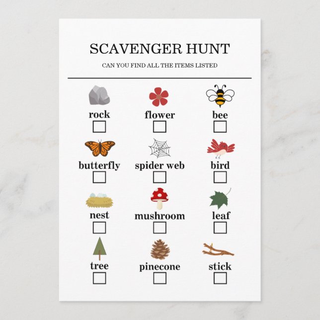 Happy Camper Adventure Birthday Scavenger Hunt Programm (Vorderseite)