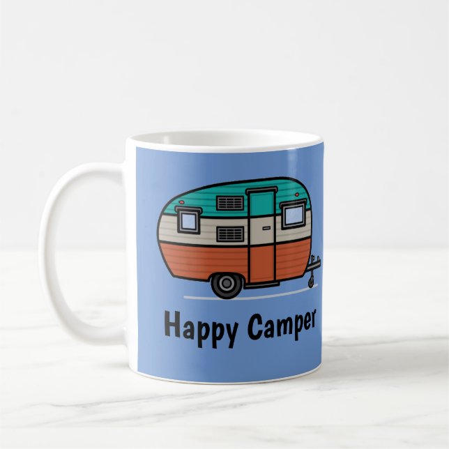 Happy Camper, ajouter du texte, Café Mug (Gauche)