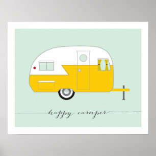 Happy Camper Art Print Poster