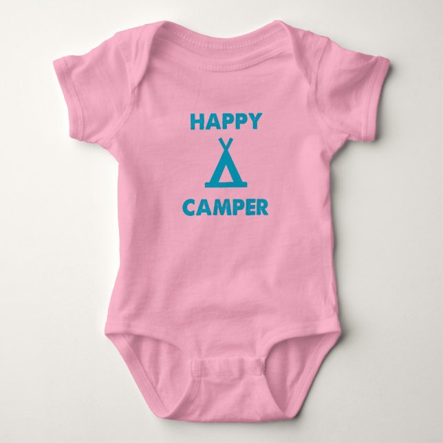 Happy Camper - Baby One Piece Body Anzug Baby Strampler (Vorderseite)