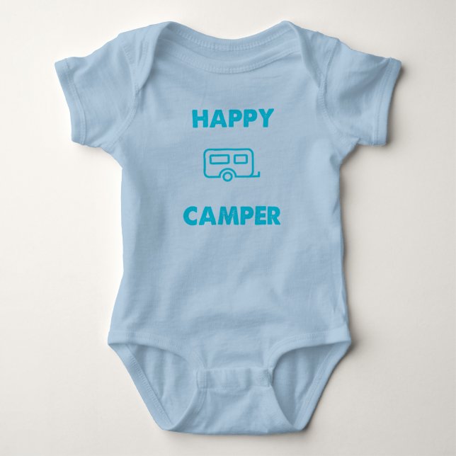 Happy Camper - Baby One Piece Body Anzug Strampler (Vorderseite)