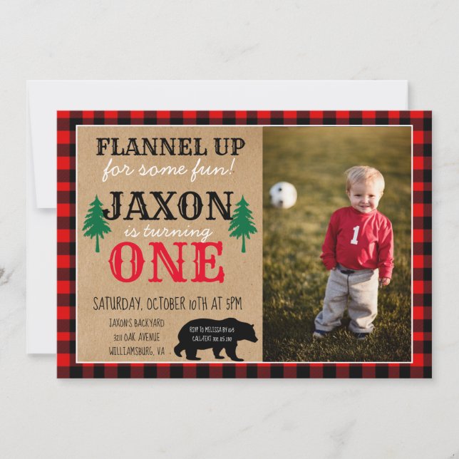 Happy Camper Boy Foto Geburtstagsparty Einladung (Vorderseite)