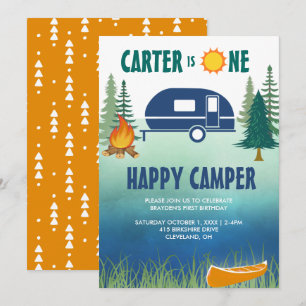 Happy Camper Boys Einladung zum ersten Geburtstag