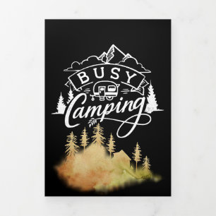 Happy Camper Busy Camping Dreifach Gefaltete Karte