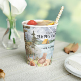 Happy Camper | Camping Birthday Paper Cups Pappbecher