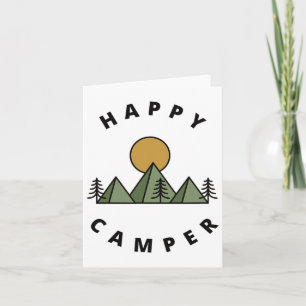 Happy Camper Camping Camp Forest Mountains Minimal Karte