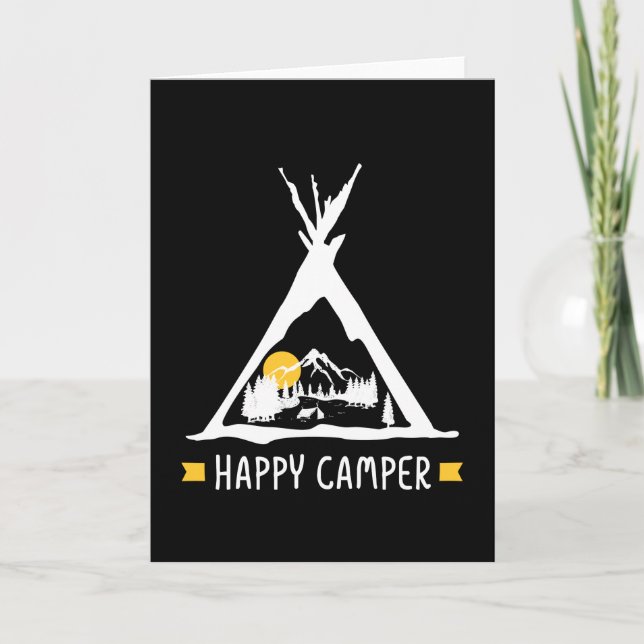 Happy Camper Camping Caravan Motorhome Geschenk Karte (Vorderseite)