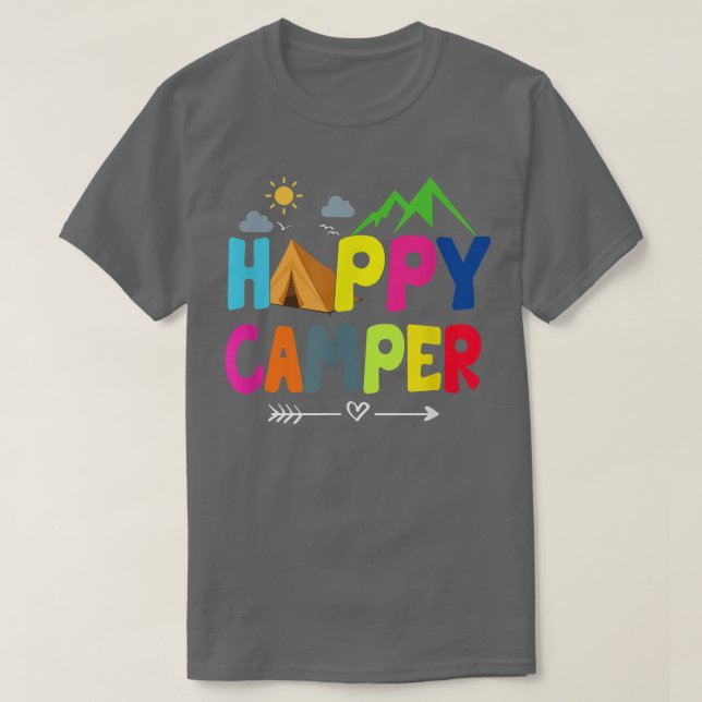Happy Camper Camping Funny Gift T-Shirt (Design vorne)