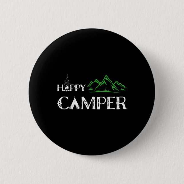 Happy Camper - Camping für Männer Button (Vorderseite)