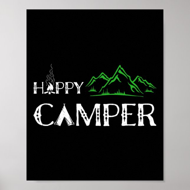 Happy Camper - Camping für Männer Poster (Vorne)