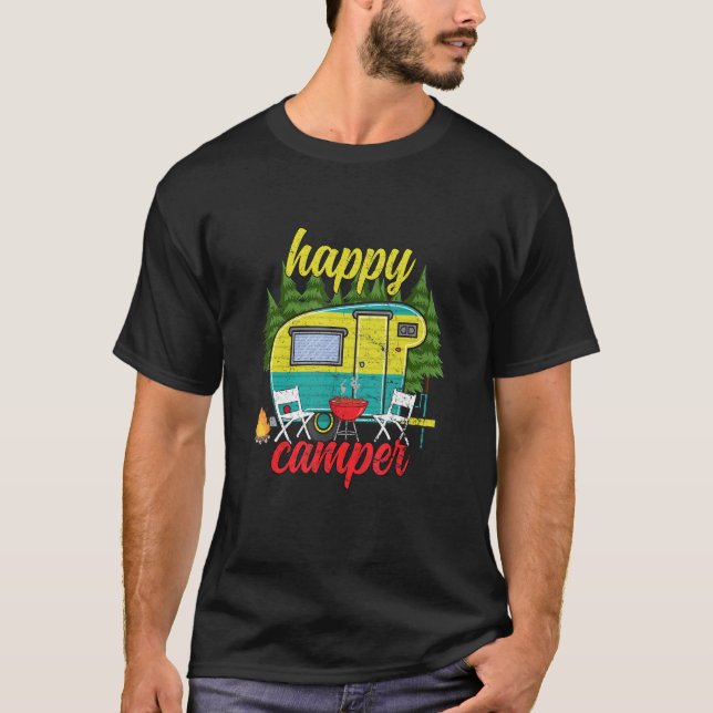 Happy Camper Camping Männer Frauen Kinder 6 T-Shirt (Vorderseite)