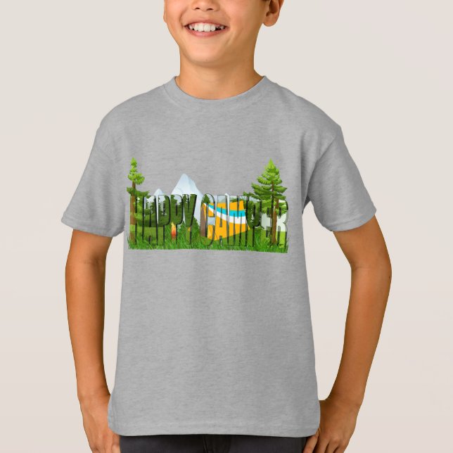 Happy Camper Camping T-Shirt (Vorderseite)