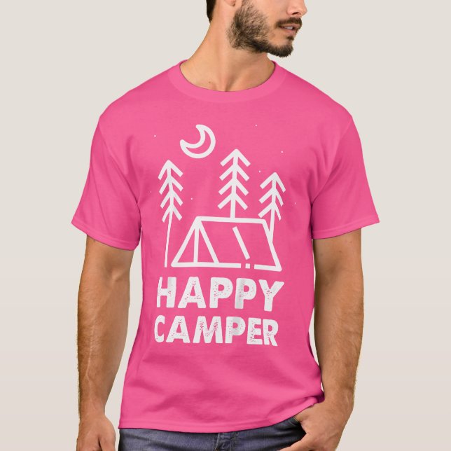 Happy Camper Camping Tshirt (Vorderseite)