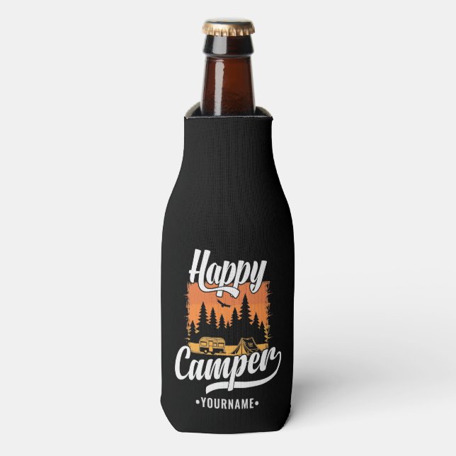 Happy Camper Camping Wandern Ristorante da Valenti Flaschenkühler (Flaschenvorderseite)