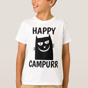 Happy Camper, Campurr Funny Cat T - Shirt