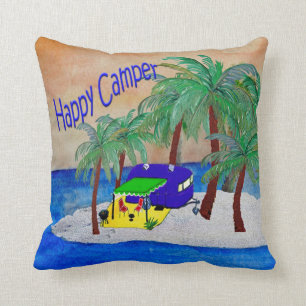 Happy Camper coussin amusant