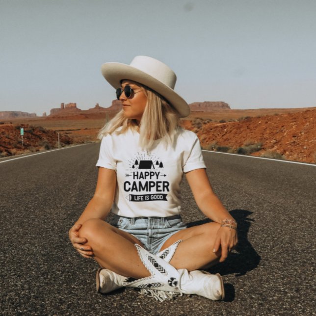 Happy Camper Das Leben ist gut | T - Shirt von Fra (Von Creator hochgeladen)