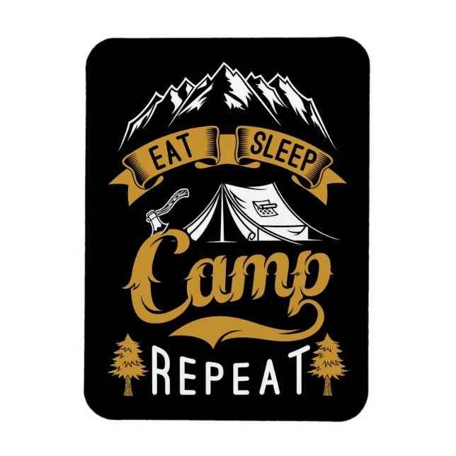 Happy Camper Eat Sleep Camp Repeat Magnet (Vertikal)